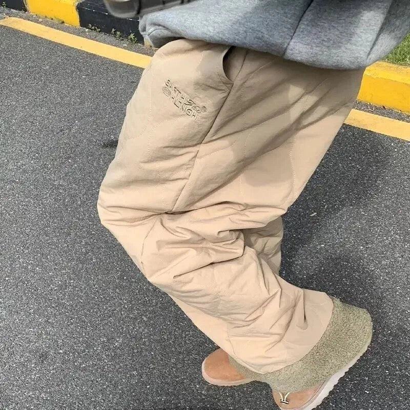 Loose Fleece Warm Cotton-padded Trousers