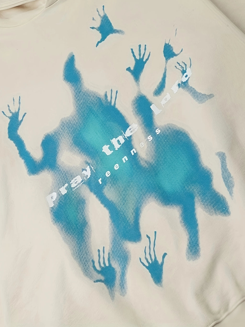 Graphic Print White Hoodie