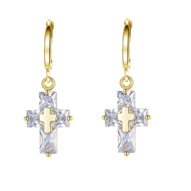 Cross Pendant Necklace and Earrings