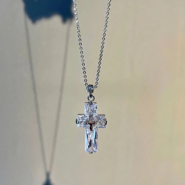 Cross Pendant Necklace and Earrings