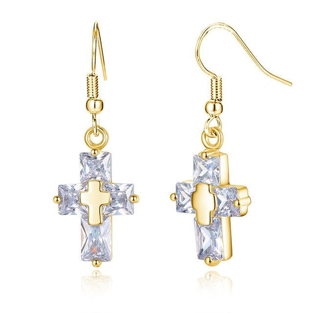 Cross Pendant Necklace and Earrings