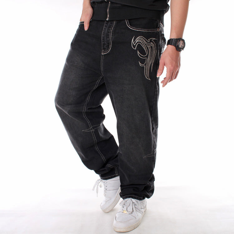 Embroidered Hip Hop Jeans