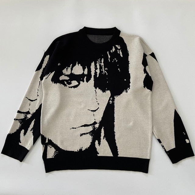 Japanese Style Portrait Knit Sweater - Tisso Clothing