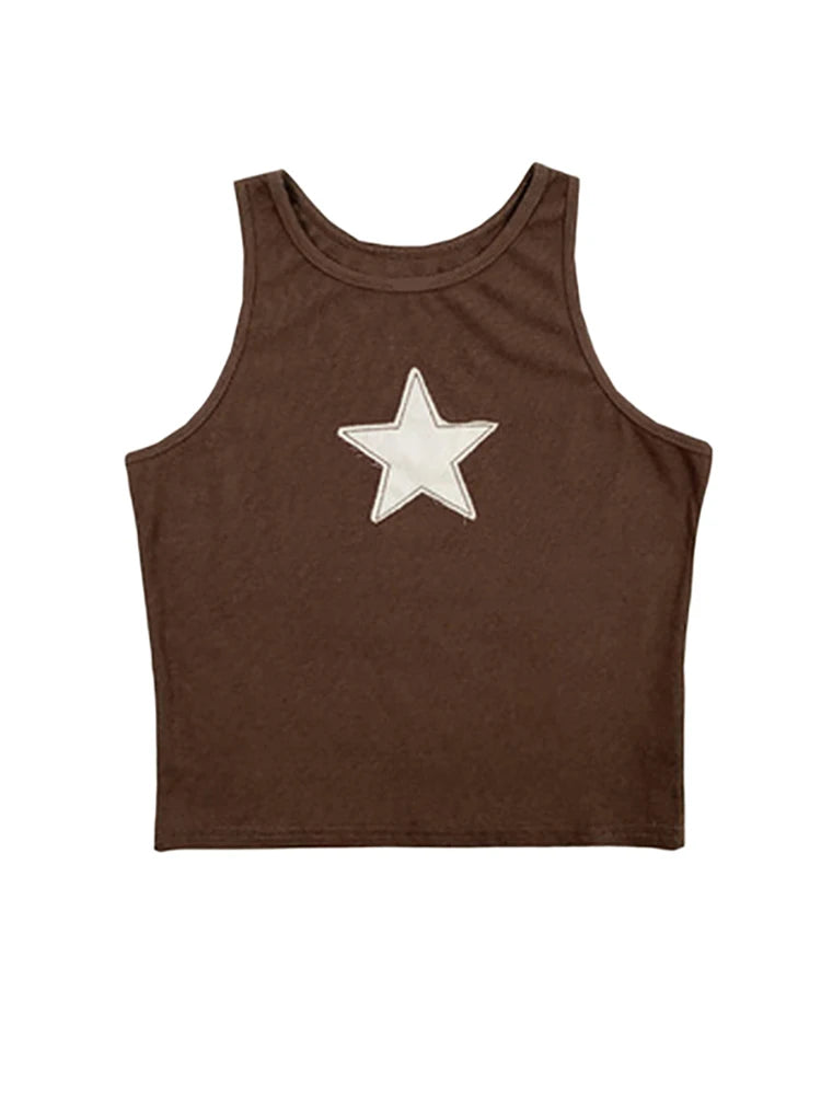 Star Graphic Tank Cropped Top