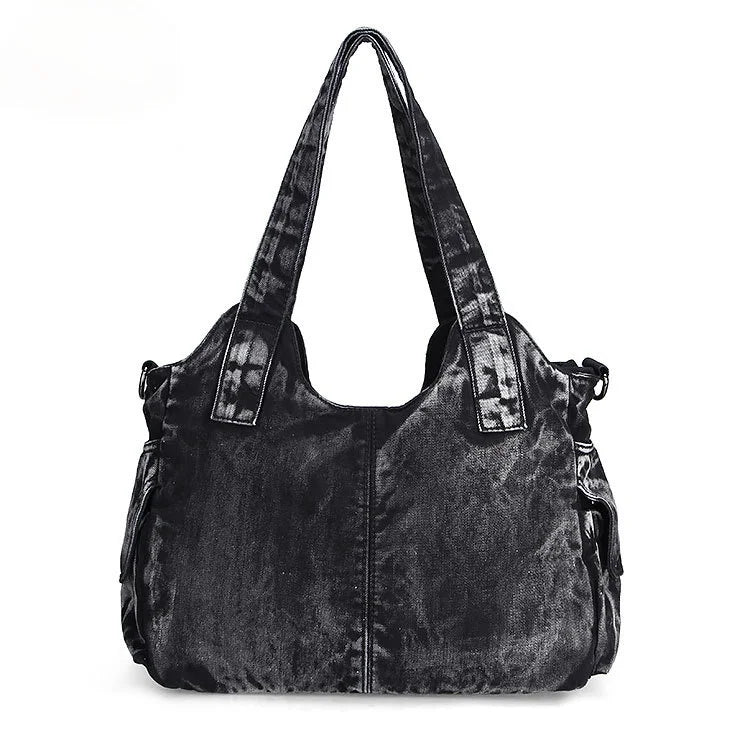 Denim Multi-Pocket Handbag