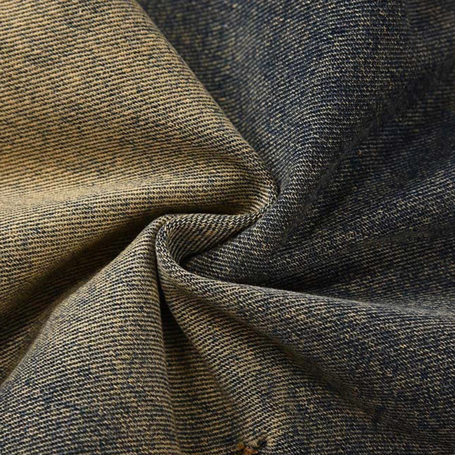 Patchwork Washed Baggy Jeans