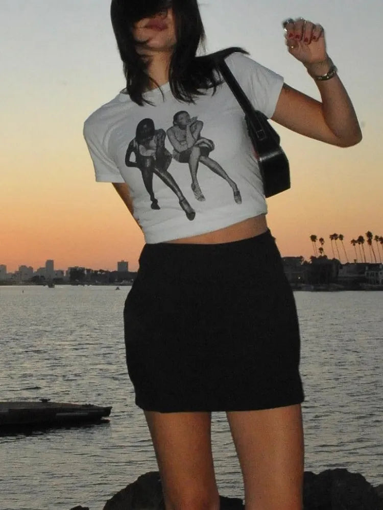 Aesthetic Graphic Cropped Top
