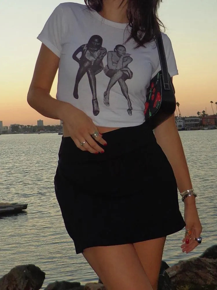 Aesthetic Graphic Cropped Top