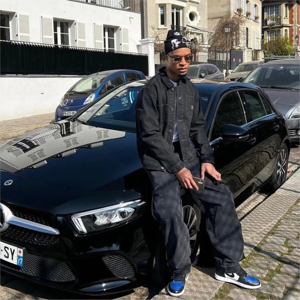 Abstract Print Black Beanie