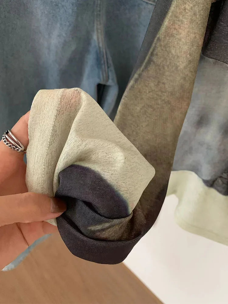 Tie Dye Long Sleeve Green Top