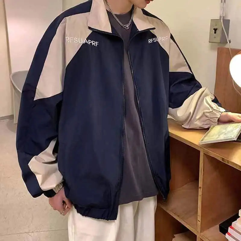 Embroidery Patchwork Windbreaker