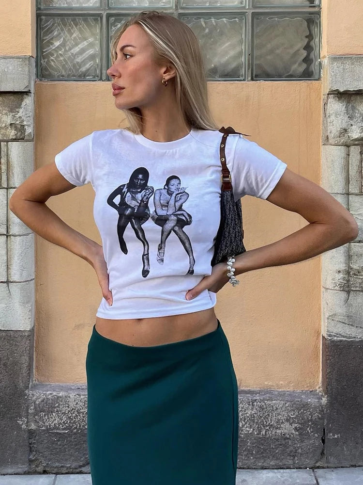 Aesthetic Graphic Cropped Top