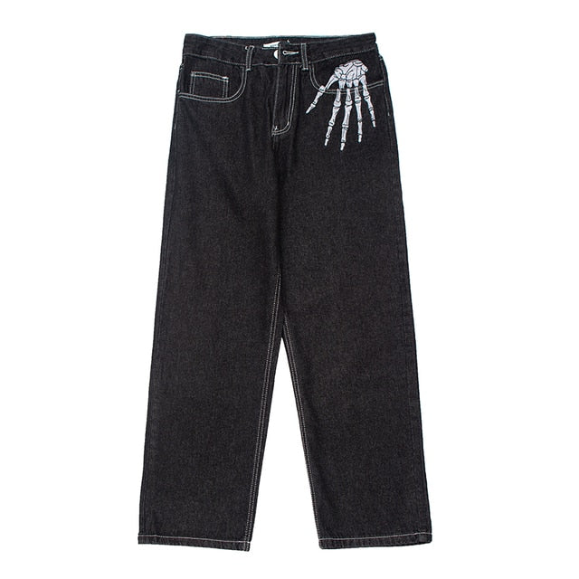 Skull Hand Baggy Jeans