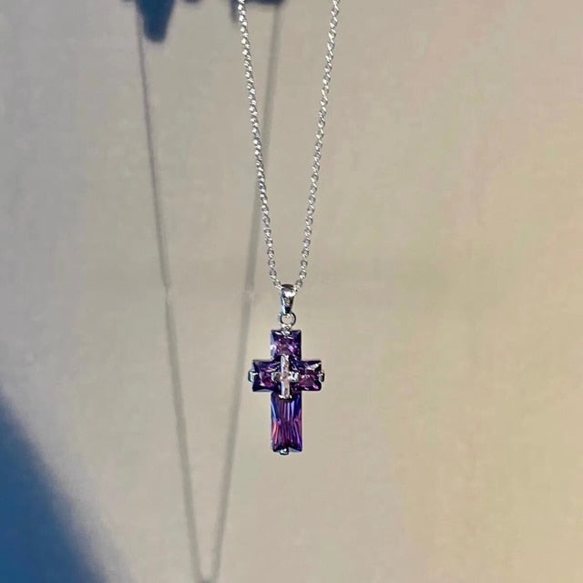 Cross Pendant Necklace and Earrings