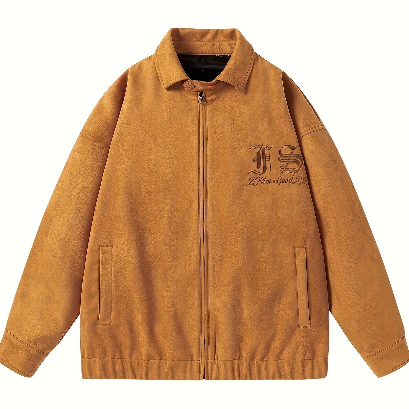 Suede Embroidered PU Leather Jacket