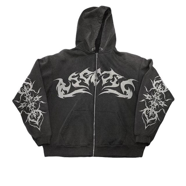 Print Flame Hoodie 00s - Tisso Clothing
