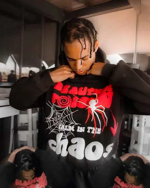 Hip Hop Abstract Print Hoodie