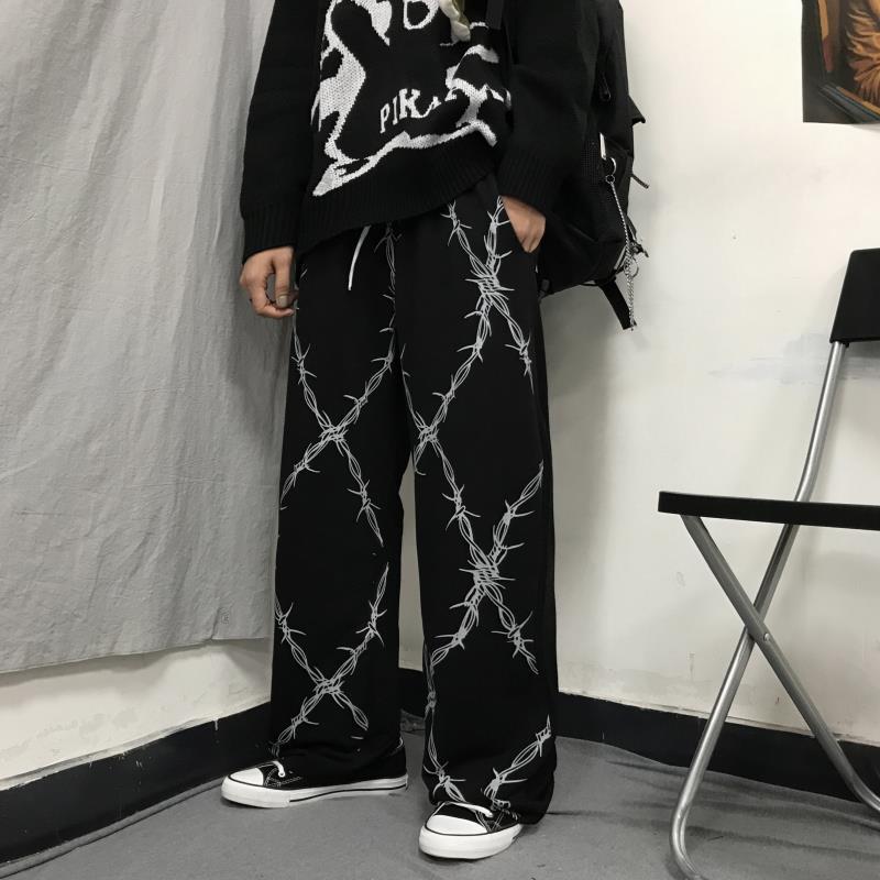 Chain Graphic Baggy Pants
