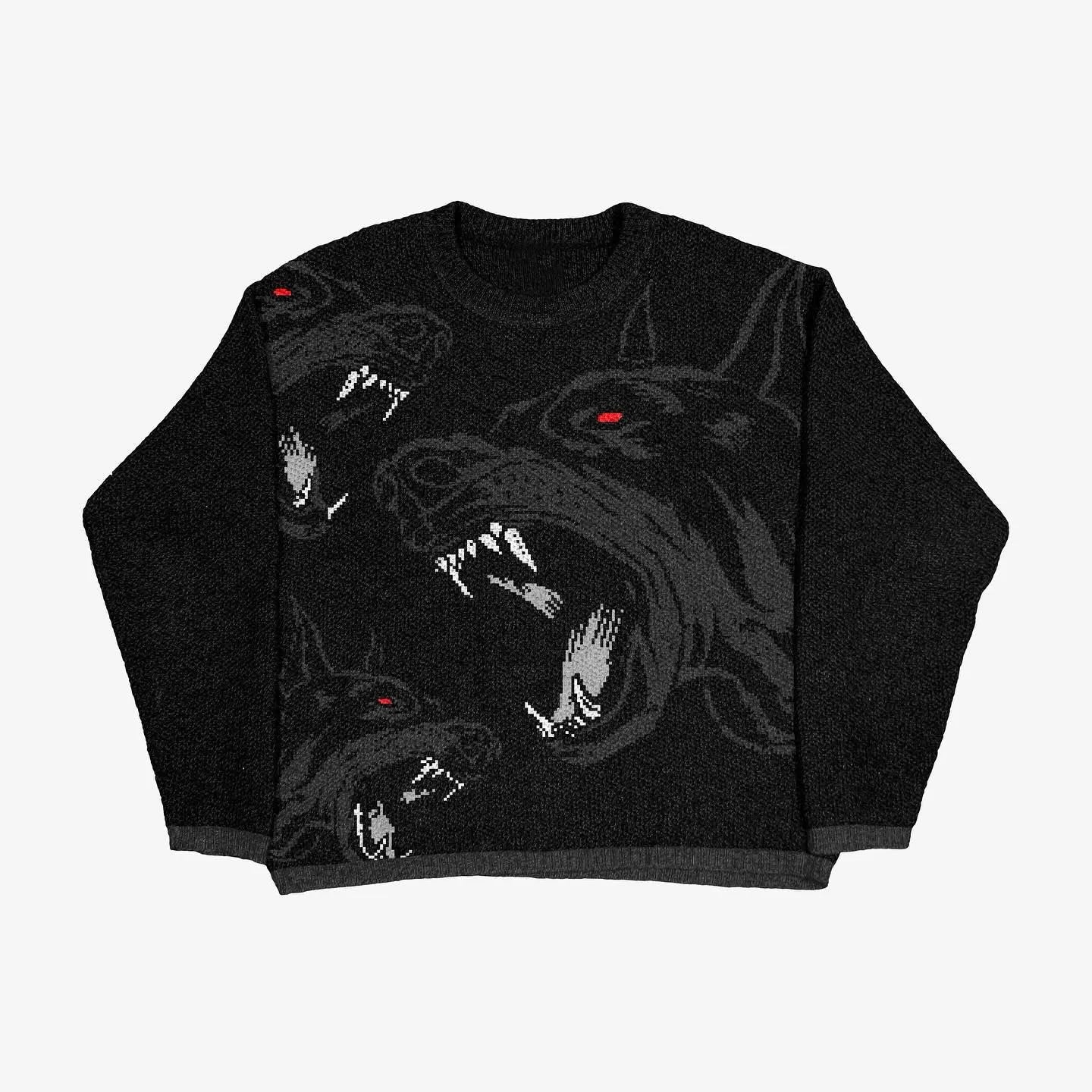 Graphic Knit Crewneck Sweater