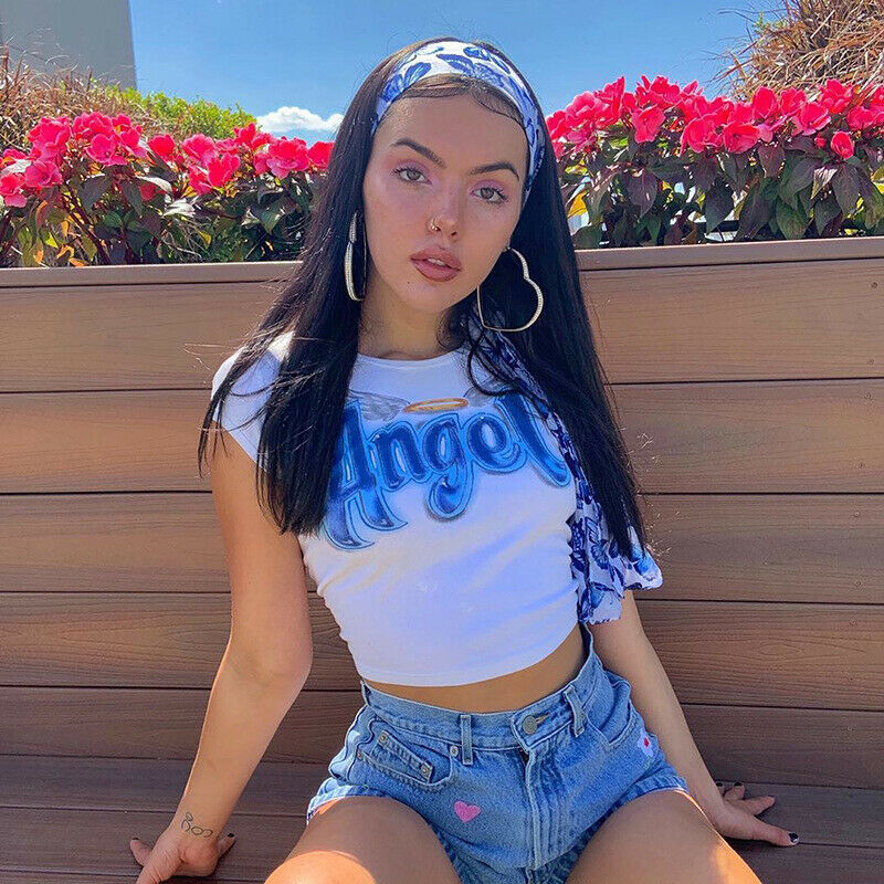 Angel Letter Printed Crop Top