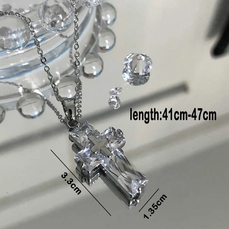Cross Pendant Necklace and Earrings