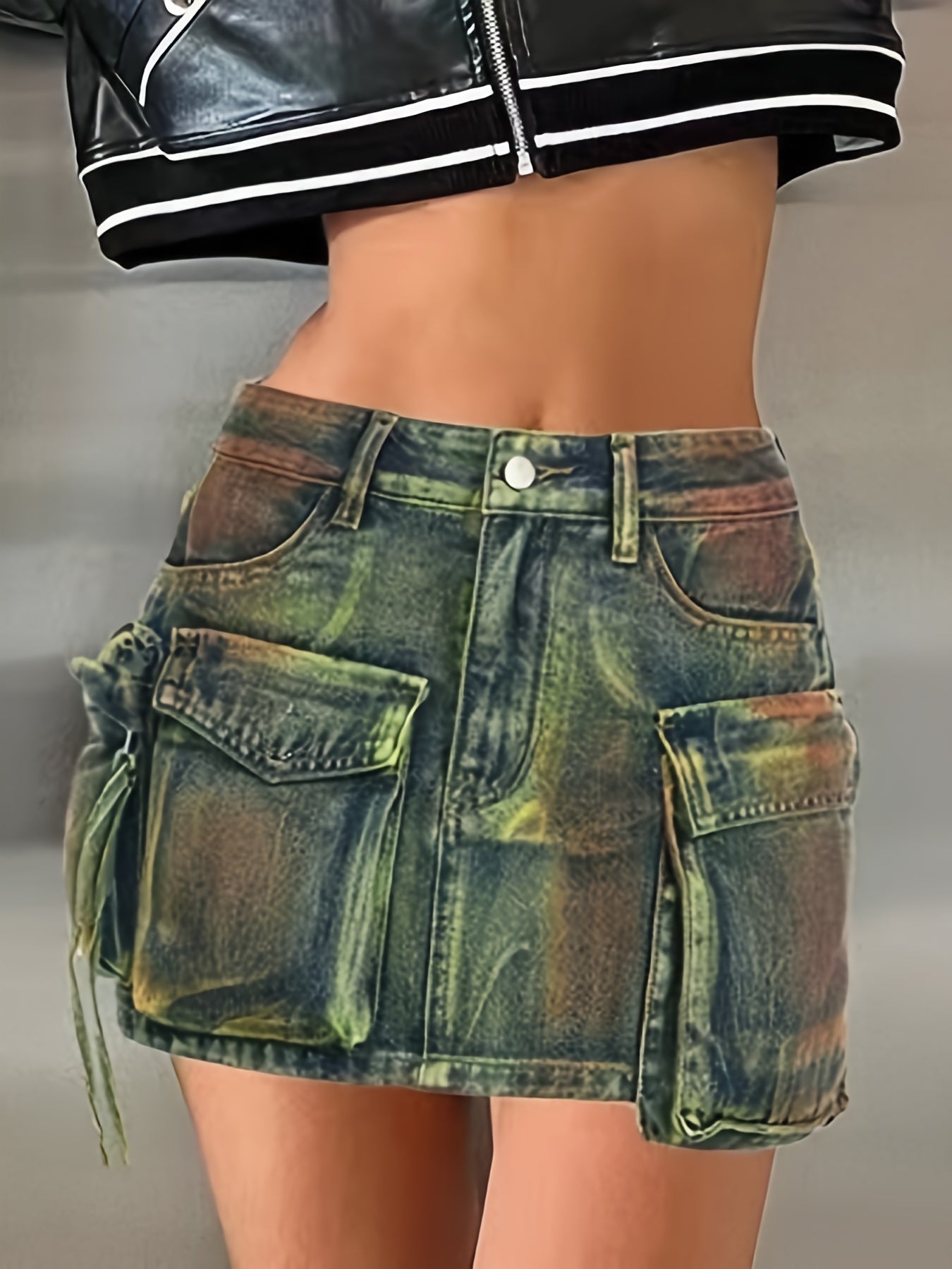 Ombre Denim Mini Skirt