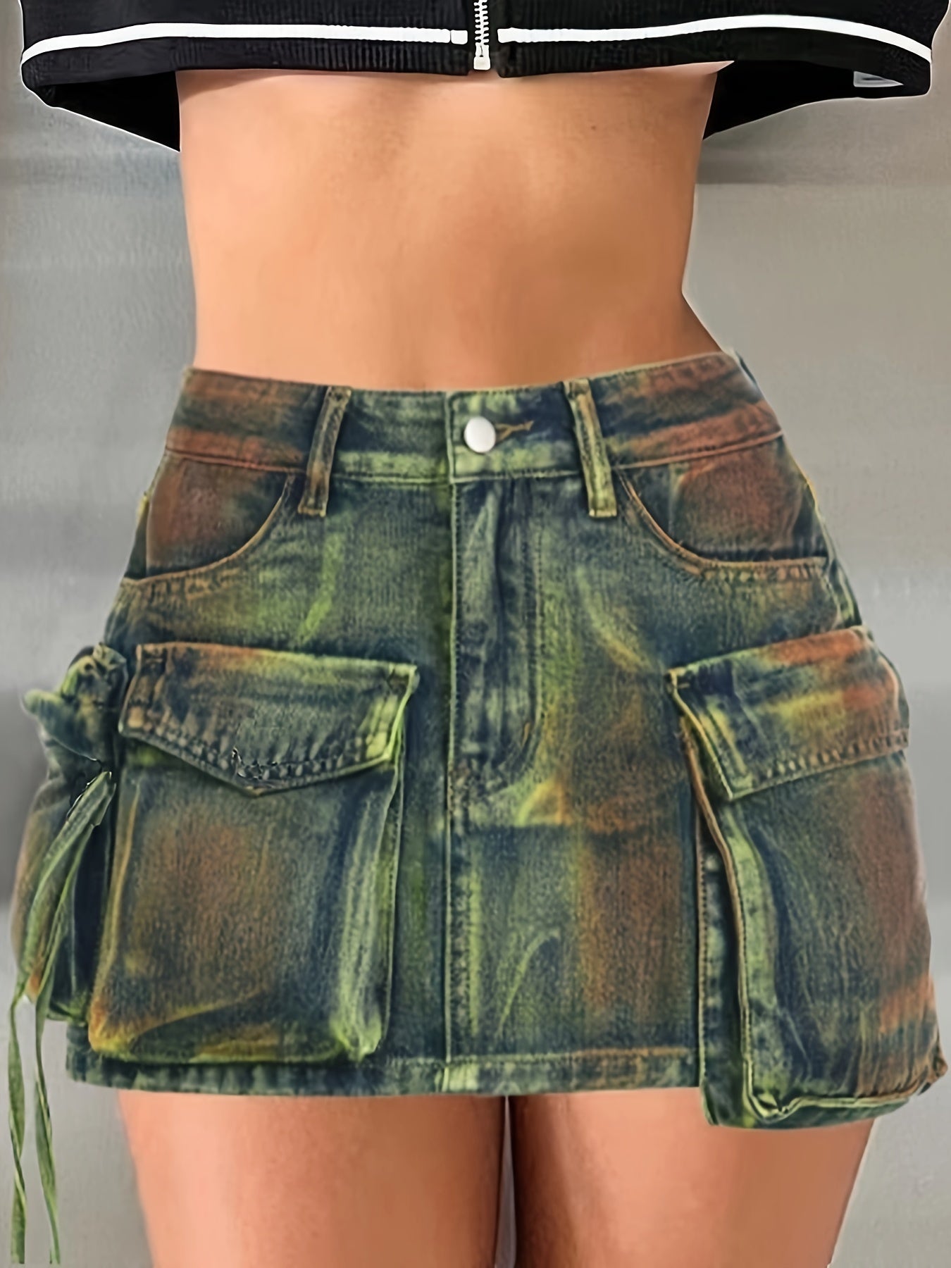 Ombre Denim Mini Skirt