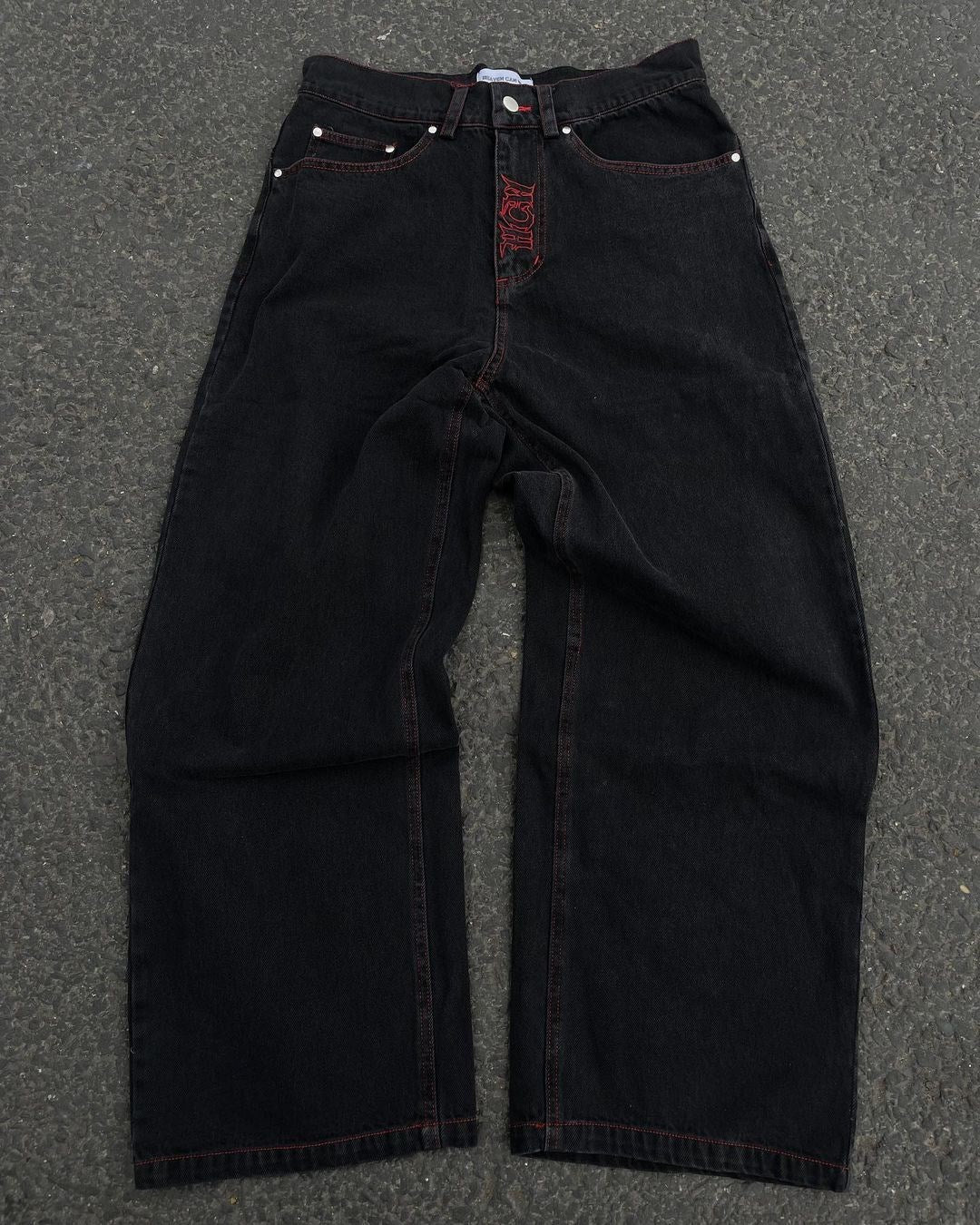 Embroidered Baggy Jeans