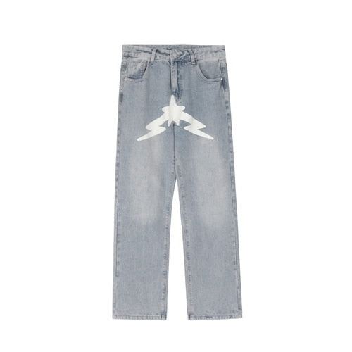 Star Print Baggy Jeans