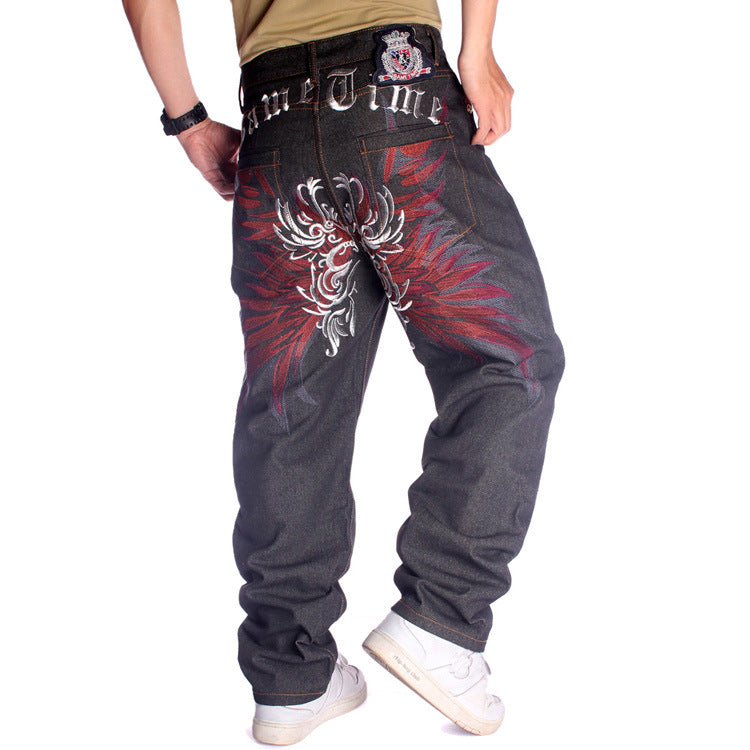 Embroidered Hip Hop Jeans