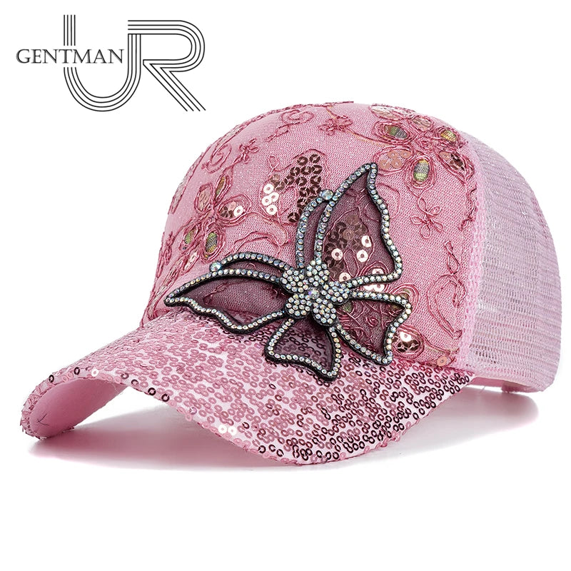 Kawaii Rhinestones Butterfly Cap