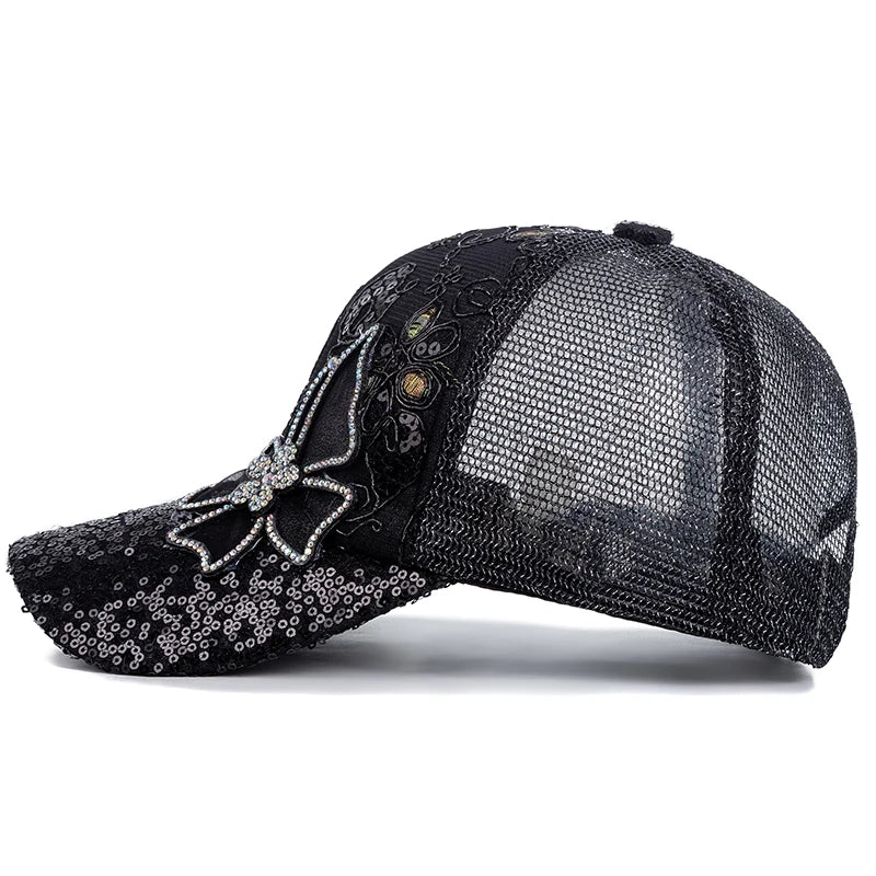 Kawaii Rhinestones Butterfly Cap