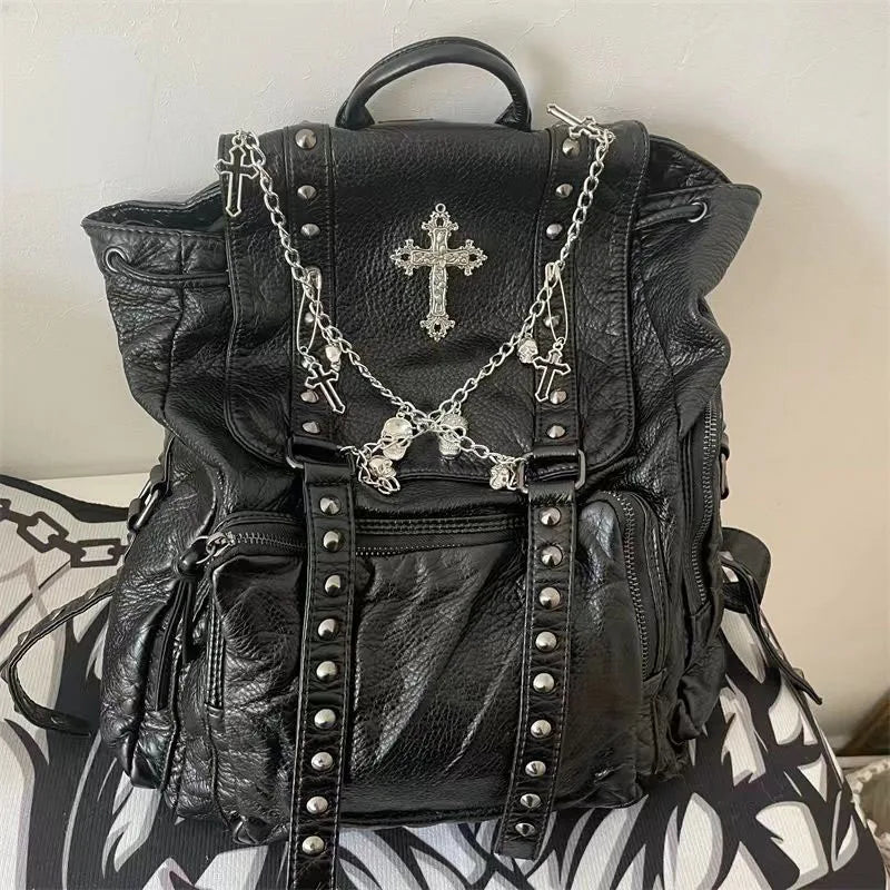 Grunge PU Leather Backpack/Bag