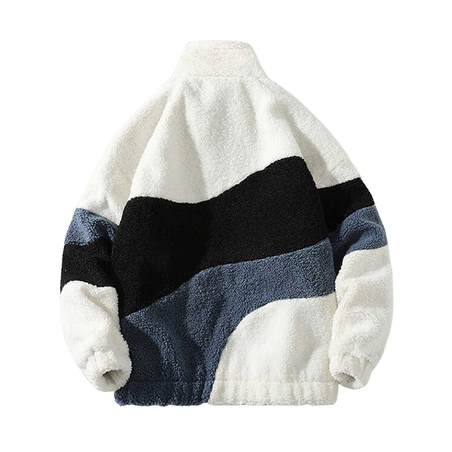 Warm Colour Block Fleece Jacket