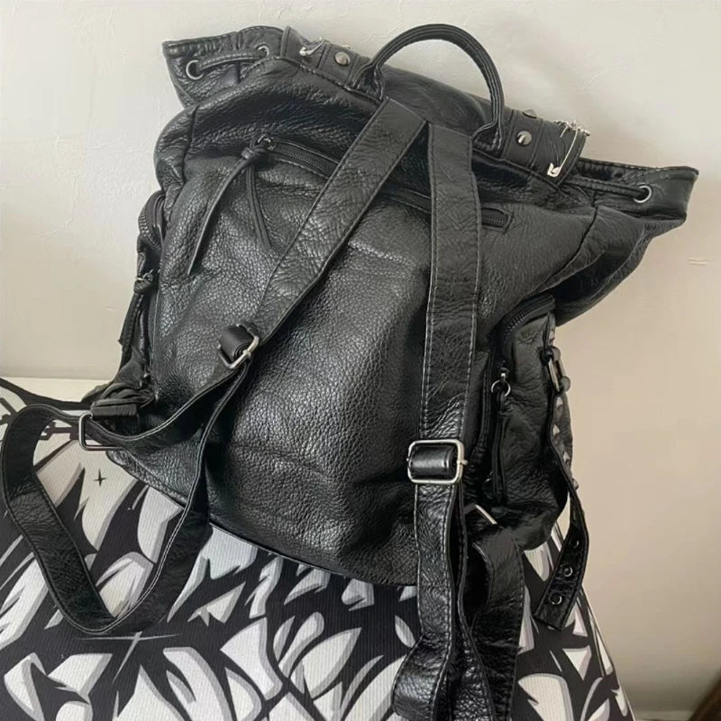 Grunge PU Leather Backpack/Bag
