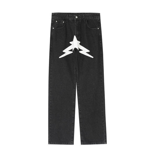 Star Print Baggy Jeans