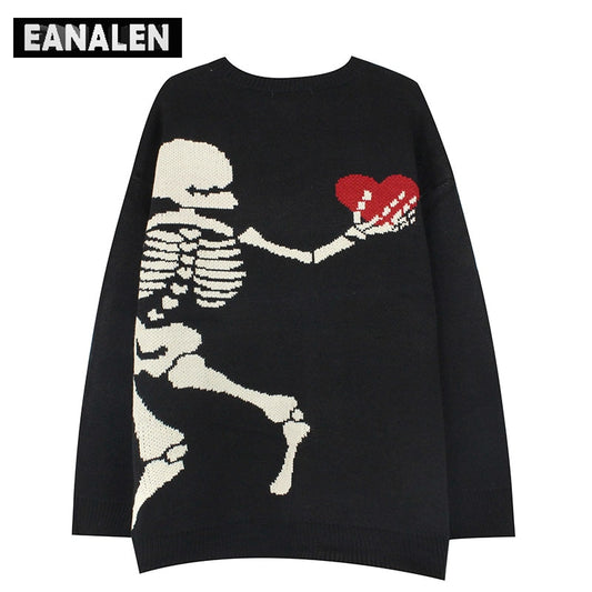 Knitted Skeleton Graphic Sweater