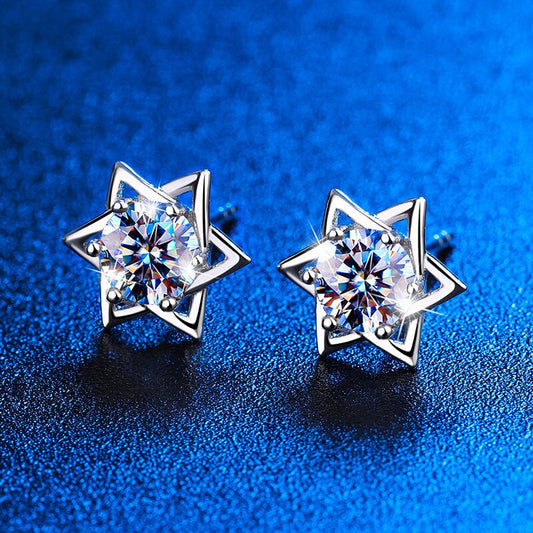 Shinny Hexagram Stud Earrings