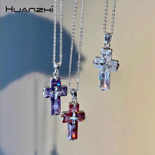 Cross Pendant Necklace and Earrings