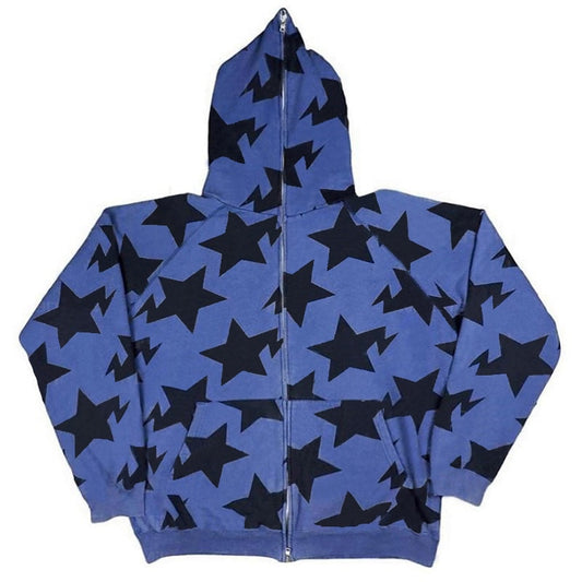 Zip Up Star Hoodie, Y2K - Tisso Clothing