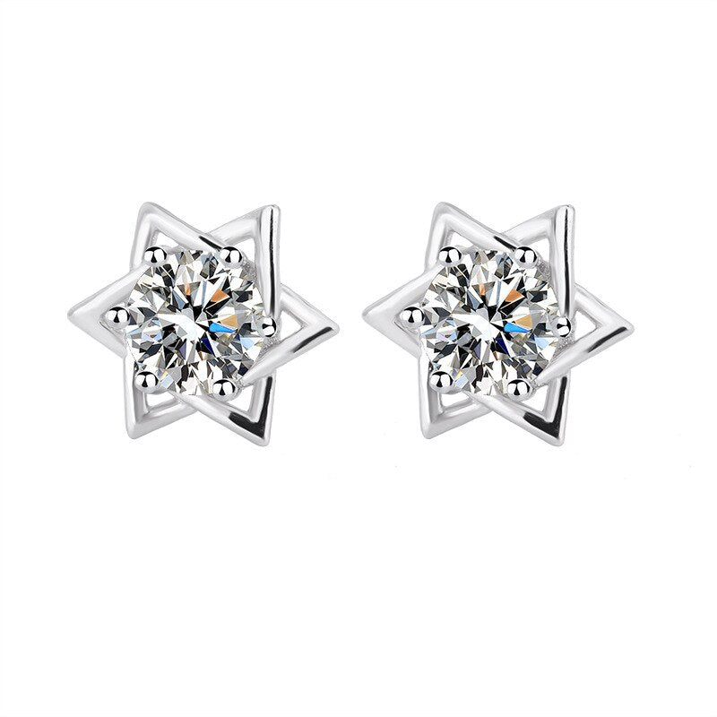 Shinny Hexagram Stud Earrings