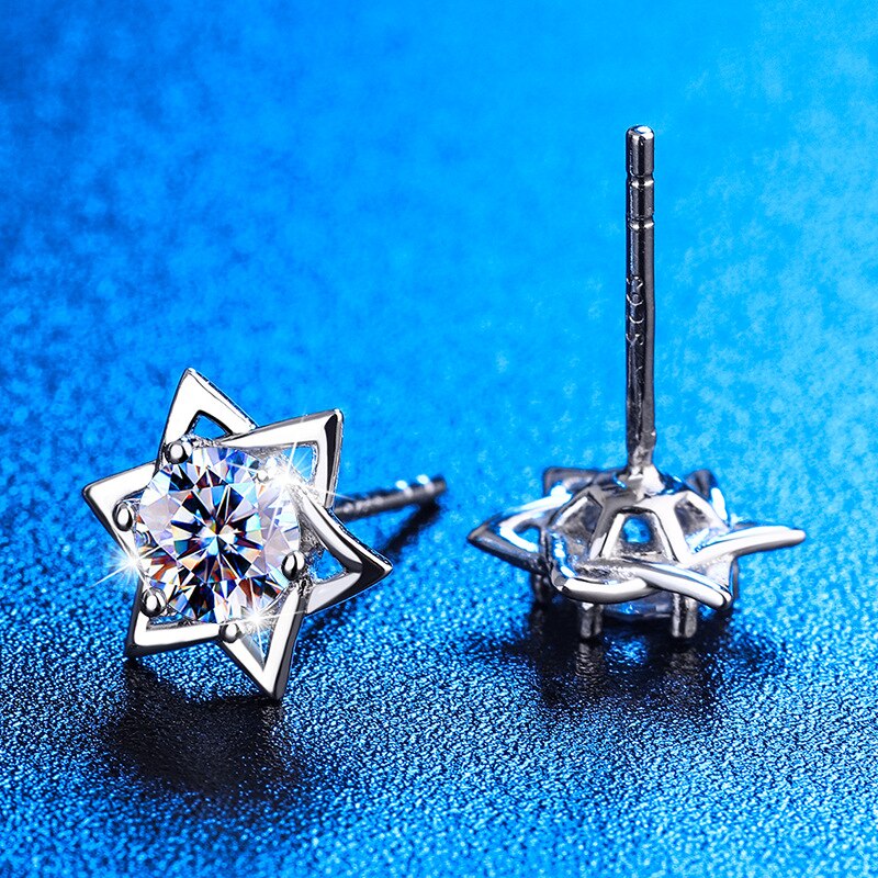 Shinny Hexagram Stud Earrings