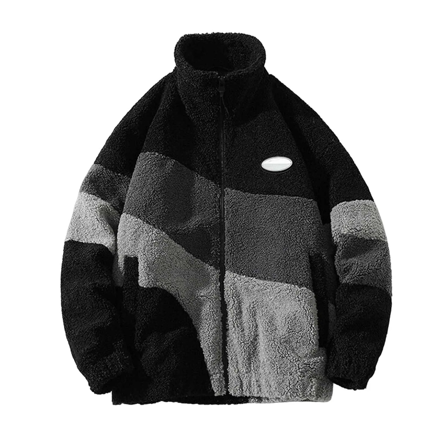 Warm Colour Block Fleece Jacket