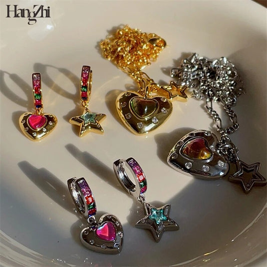 Colorful Heart Star Jewelry Set