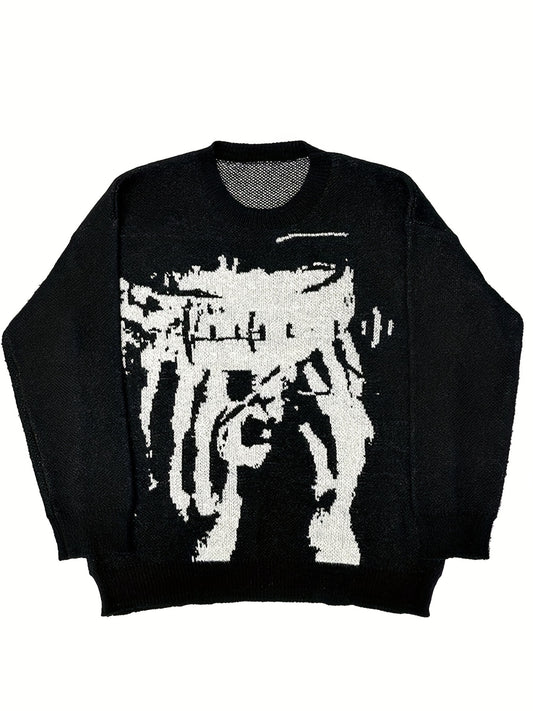 Abstract Graphic Knit Sweater
