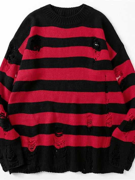 Women's Striped Sweater Y2K, Grunge - Tisso Clothing