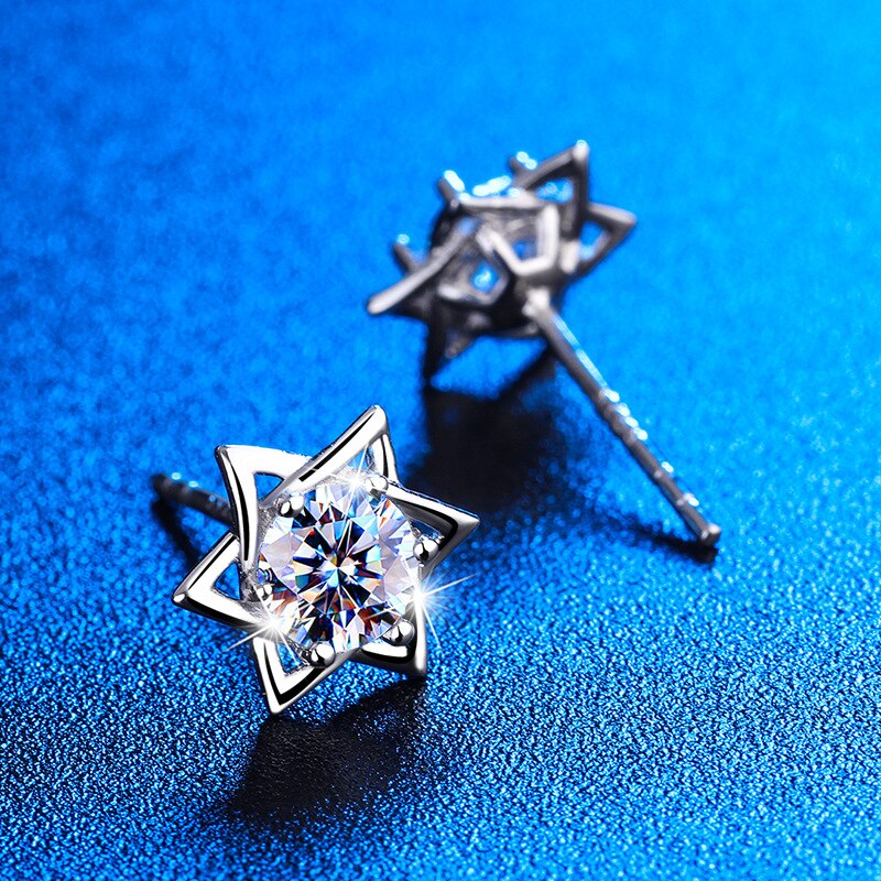 Shinny Hexagram Stud Earrings